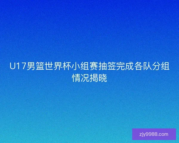 U17男篮世界杯小组赛抽签完成各队分组情况揭晓